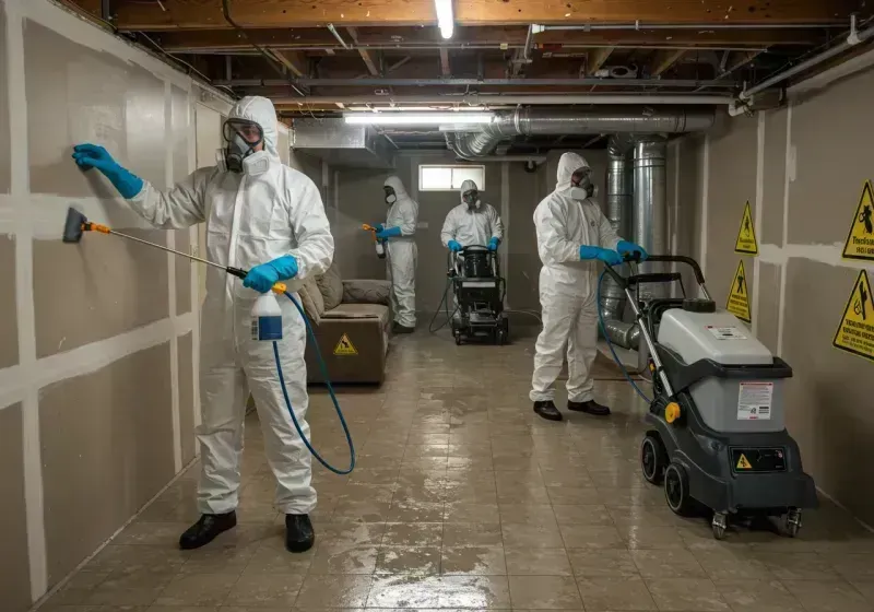 Basement Moisture Removal and Structural Drying process in Anaheim, CA